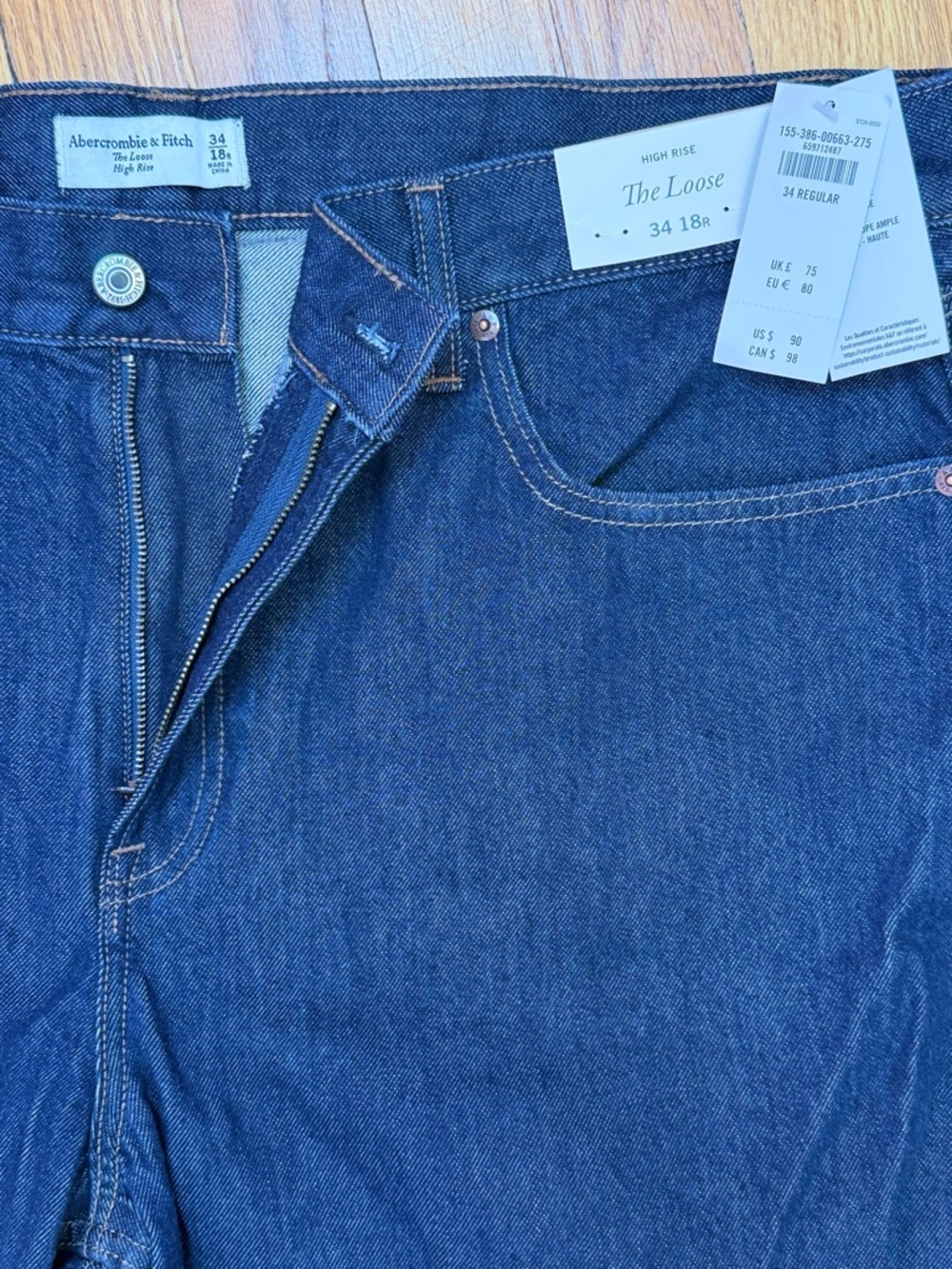 Abercrombie & Fitch Relaxed Men's Jeans - Deep Blue Denim